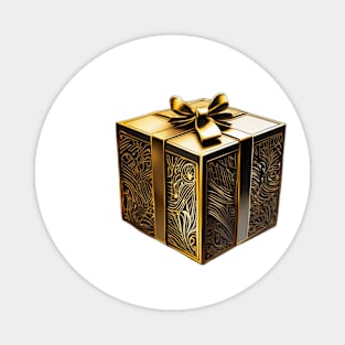 Elegant Golden Floral Gift Box No. 623 Magnet